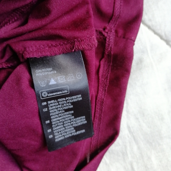 H&M Burgundy lace high low hem midi dress XS - Picture 6 of 7